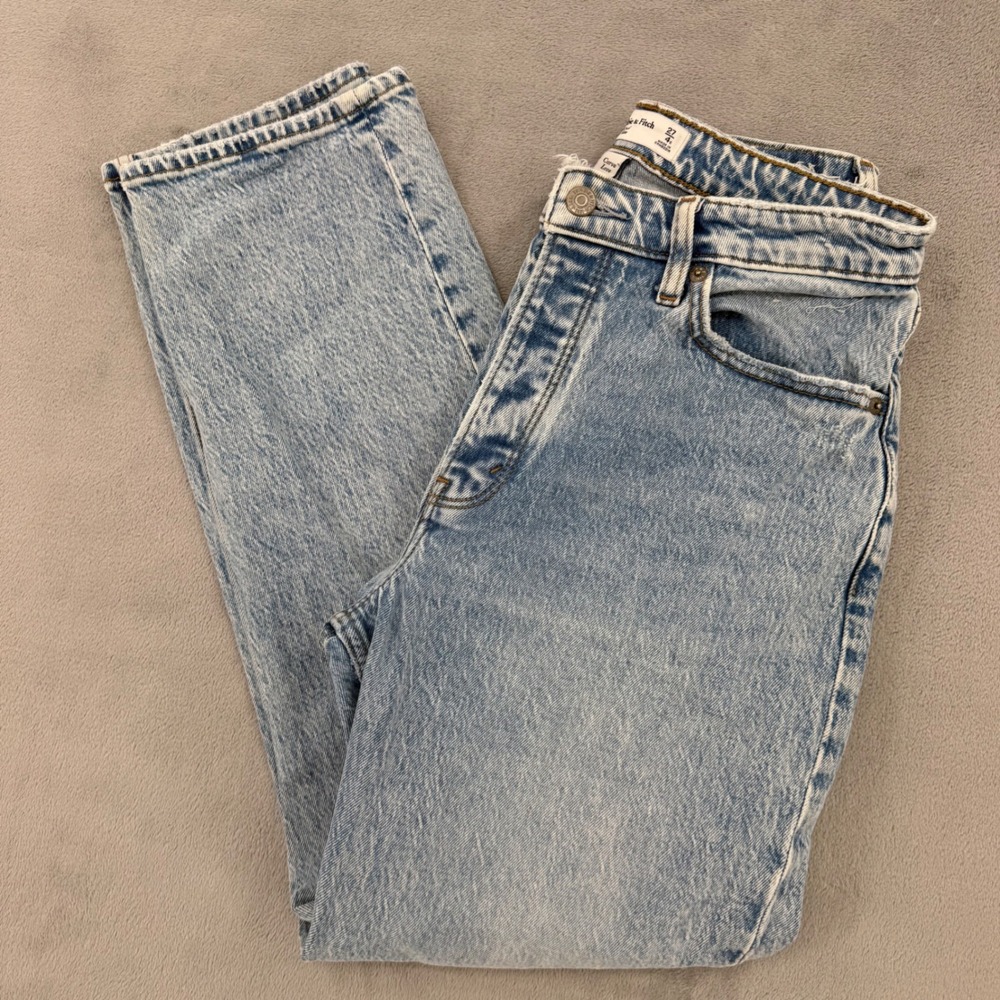 Abercrombie & Fitch Curve Love The Dad High Rise Jeans Womens 27 Strech Denim